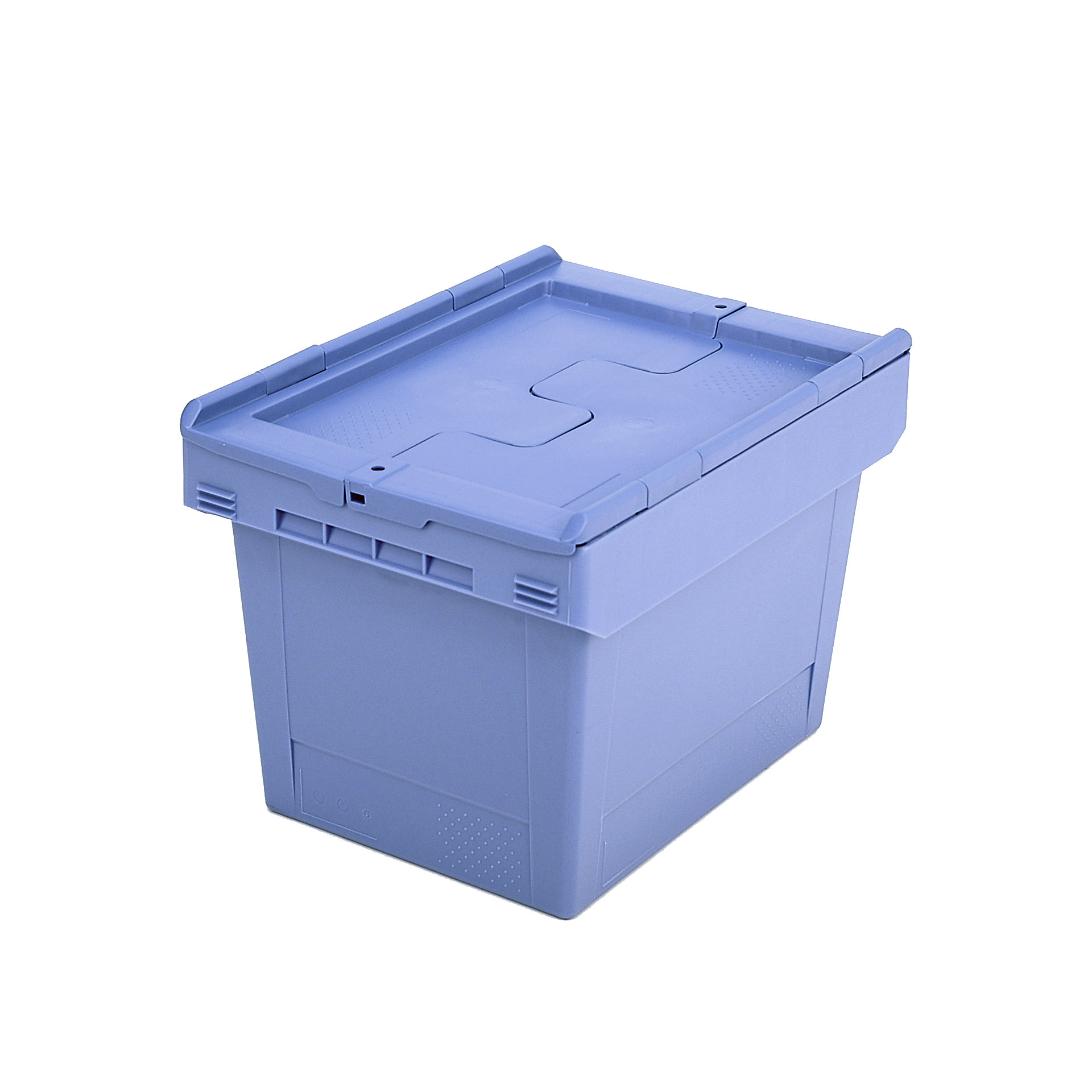 Reusable stacking container with folding lid capacity 22 litres
