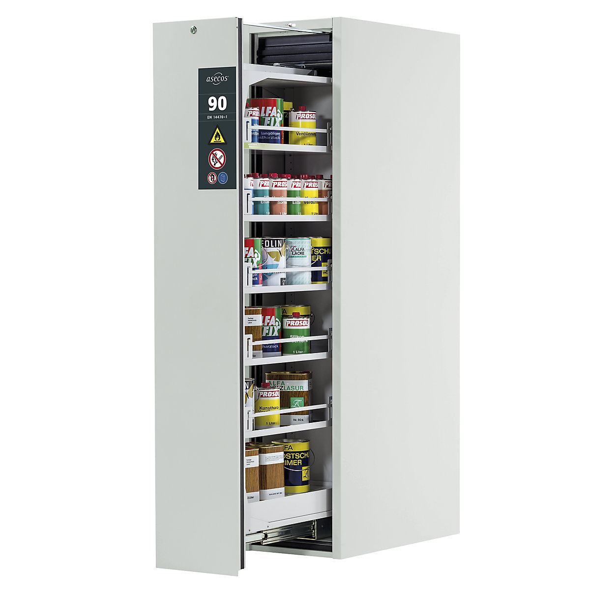 Asecos Type 90 Fire Resistant, Storage Cabinets 5 Shelves