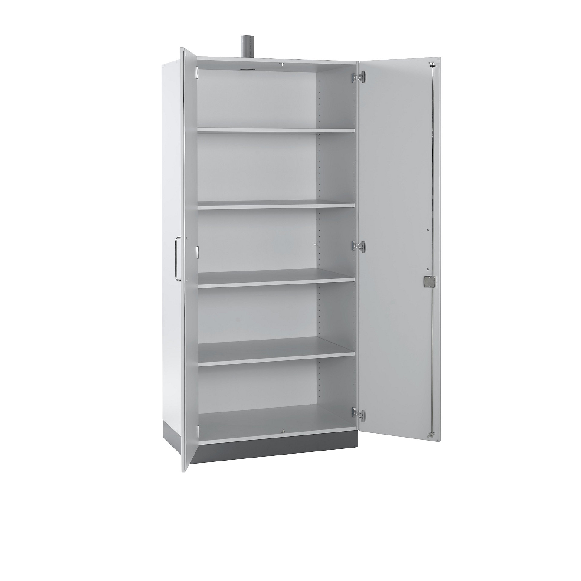 Laboratory chemical storage cupboard with ventilation connection