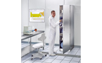 Cleanroom full height cupboard made of stainless steel