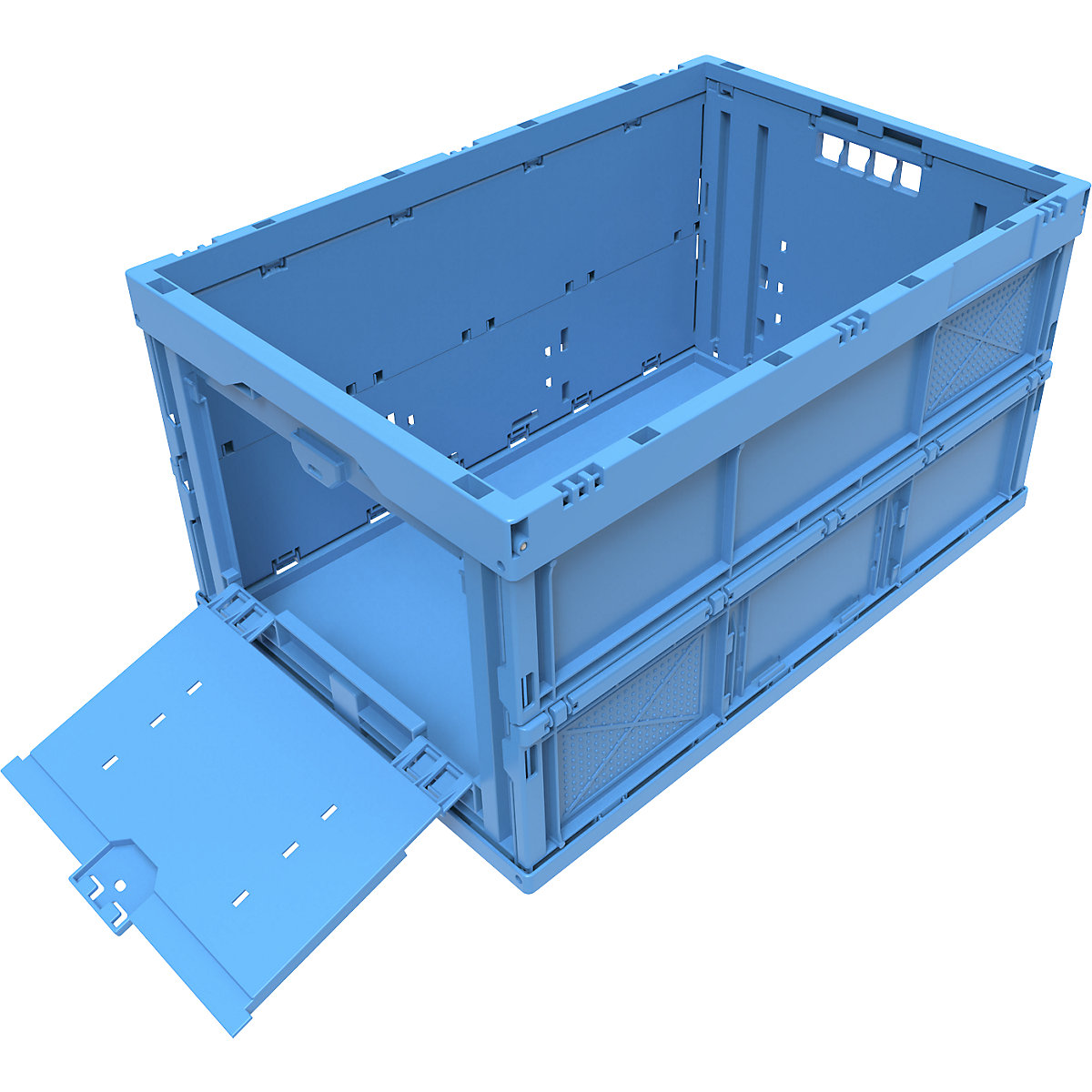 Covered Poly Box Polypropylene folding box: capacity 65 l, closed with access flap at ...