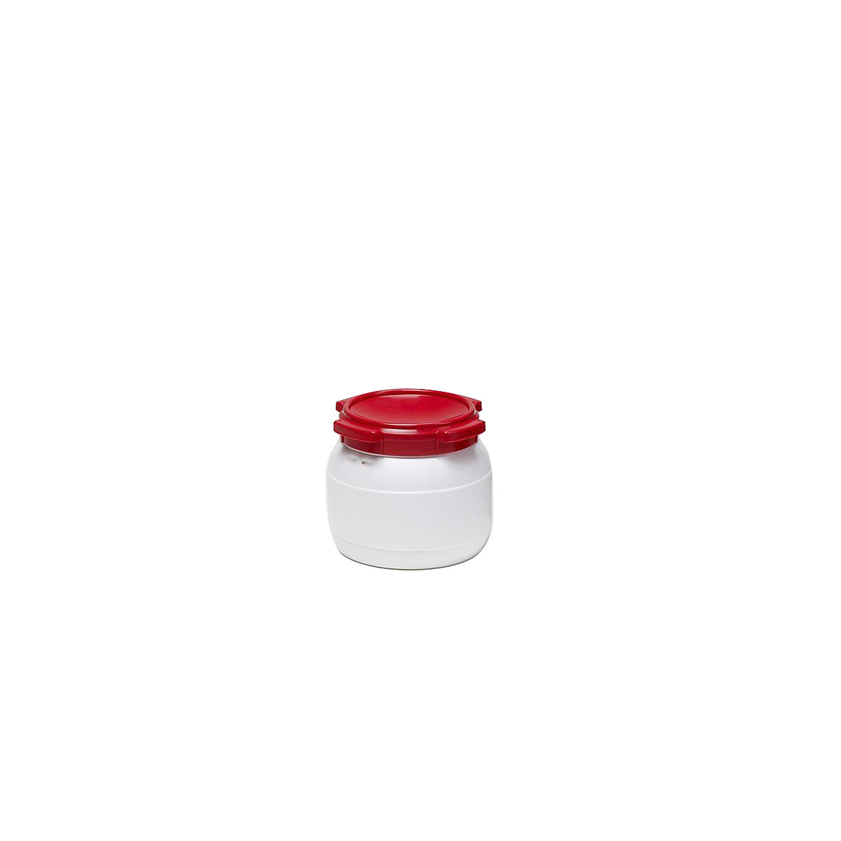 Wide neck drum with screw on lid, white / red, capacity 10 l, height 239 mm-1