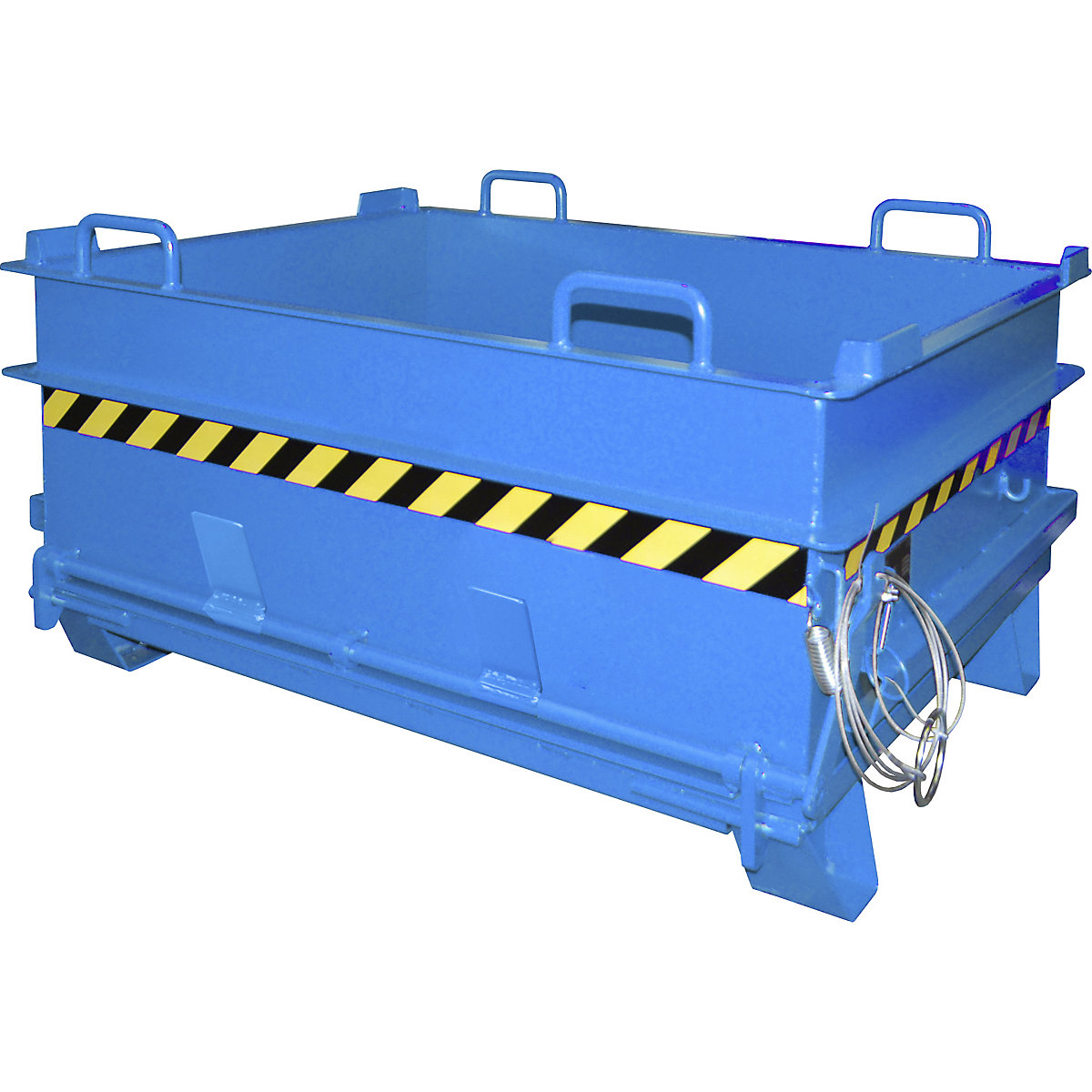 BC construction material container, with stone clamp release mechanism – eurokraft pro, WxH 1305 x 700 mm, light blue-2