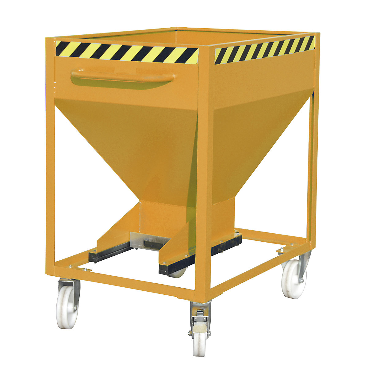 Dispensing hopper, funnel head – eurokraft pro, mobile, capacity 0.375 m³, yellow orange-6