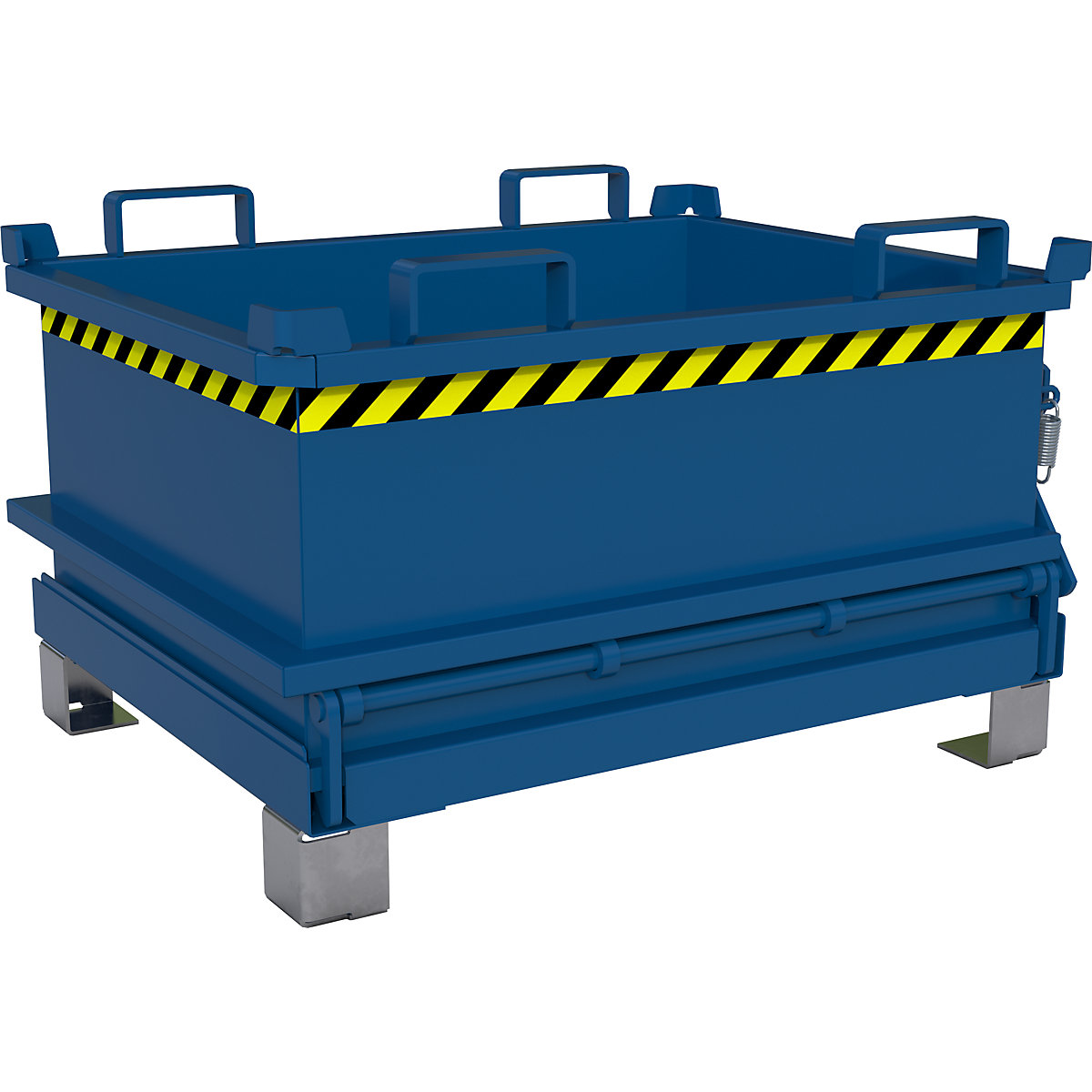 Hinged bottom skip – eurokraft pro, capacity 0.24 m³, gentian blue RAL 5010-14