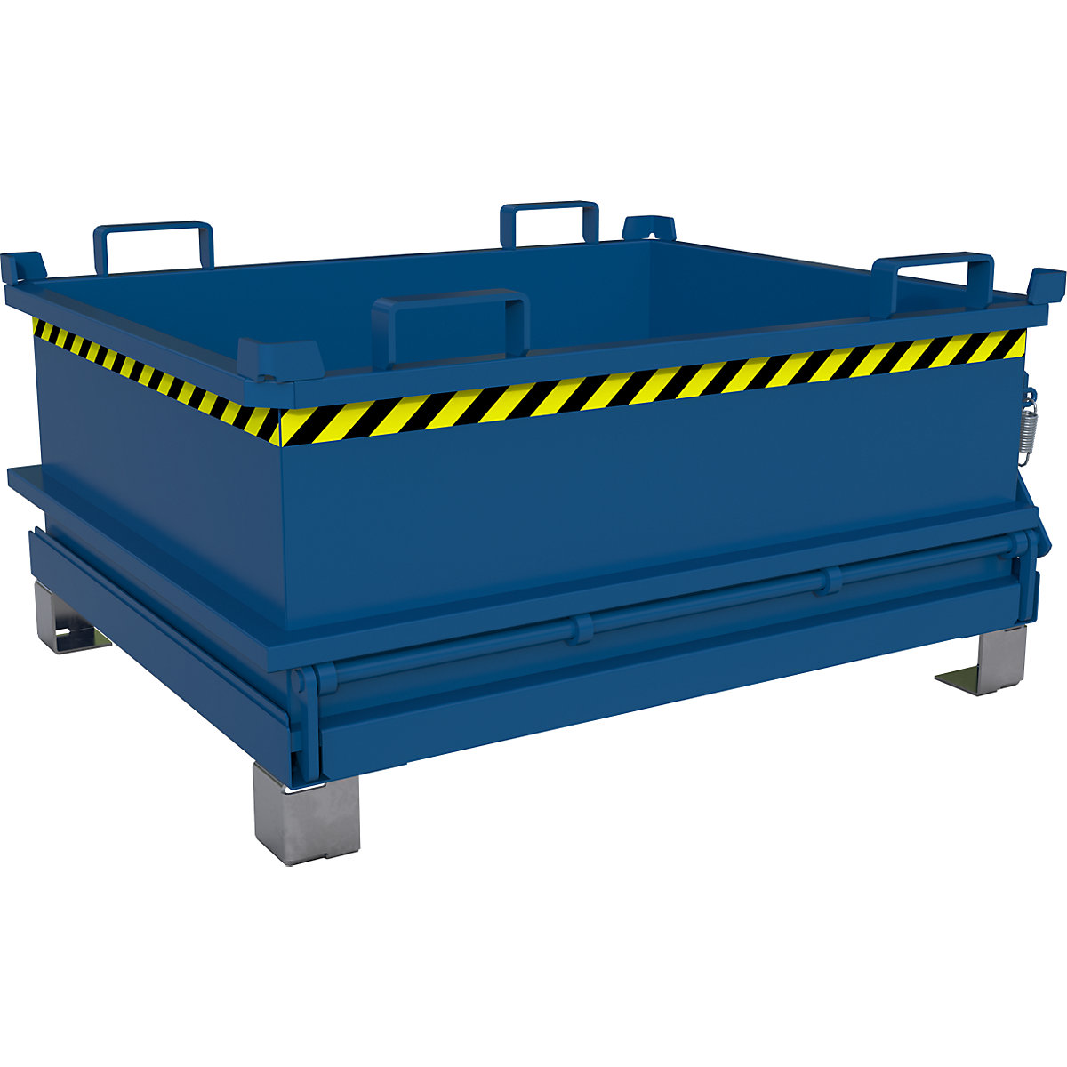 Hinged bottom skip – eurokraft pro, capacity 0.37 m³, gentian blue RAL 5010-16