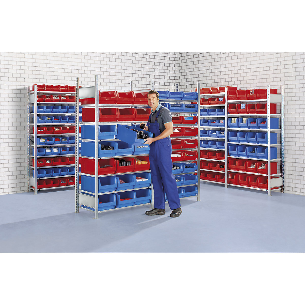 Open fronted storage bin made of polyethylene – mauser (Product illustration 4)-3