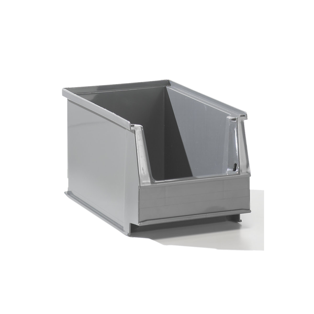 Open fronted storage bin made of recycled PE