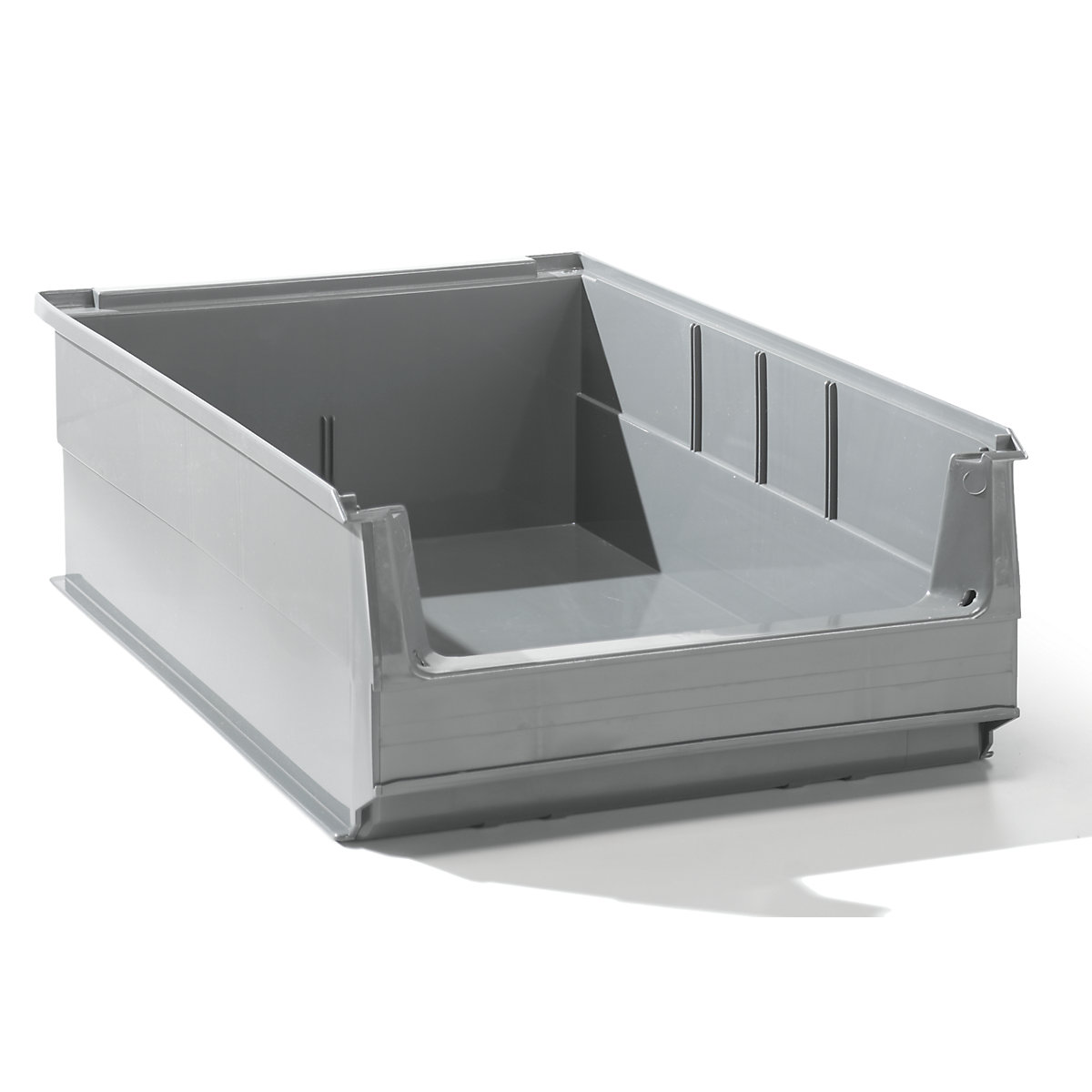 Open fronted storage bin made of recycled PE, LxWxH 500 x 305 x 145 mm, grey, pack of 28-6
