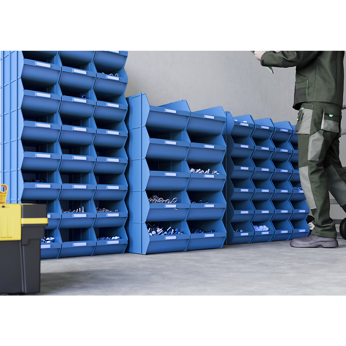 Open fronted storage bin, self-supporting (Product illustration 5)-4