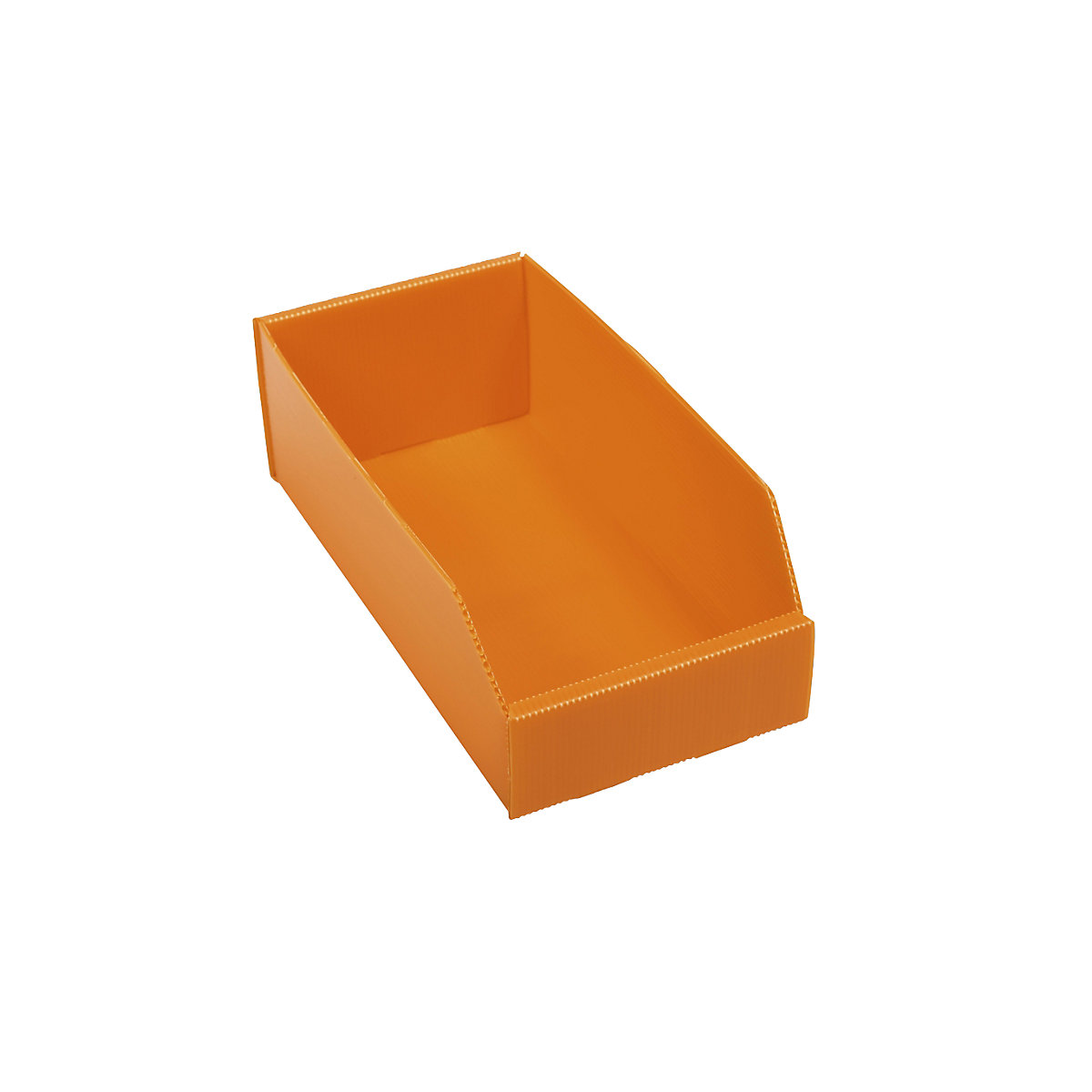 Plastic shelf bin, folding, LxWxH 300x150x100 mm, orange, pack of 25-6