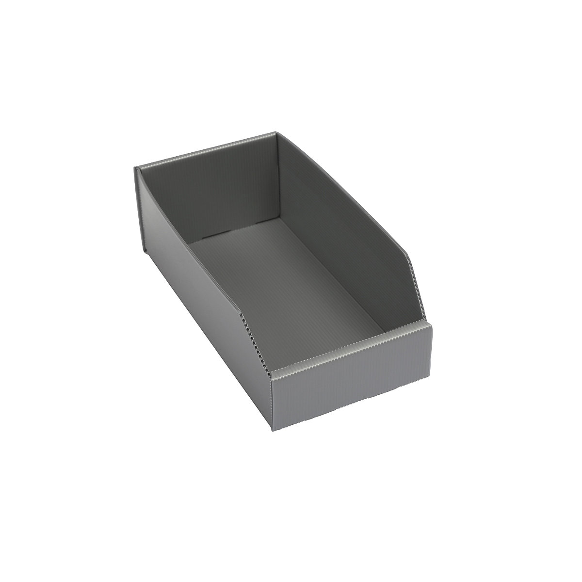 Plastic shelf bin, folding, LxWxH 300x150x100 mm, silver grey, pack of 25-4