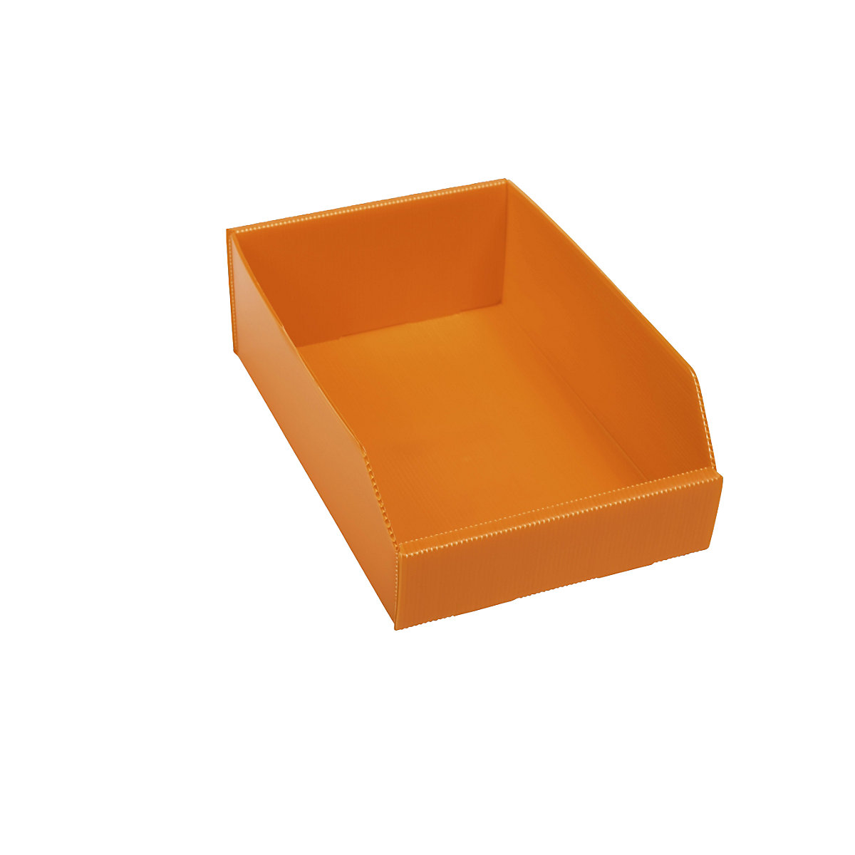 Plastic shelf bin, folding, LxWxH 300x200x100 mm, orange, pack of 25-5