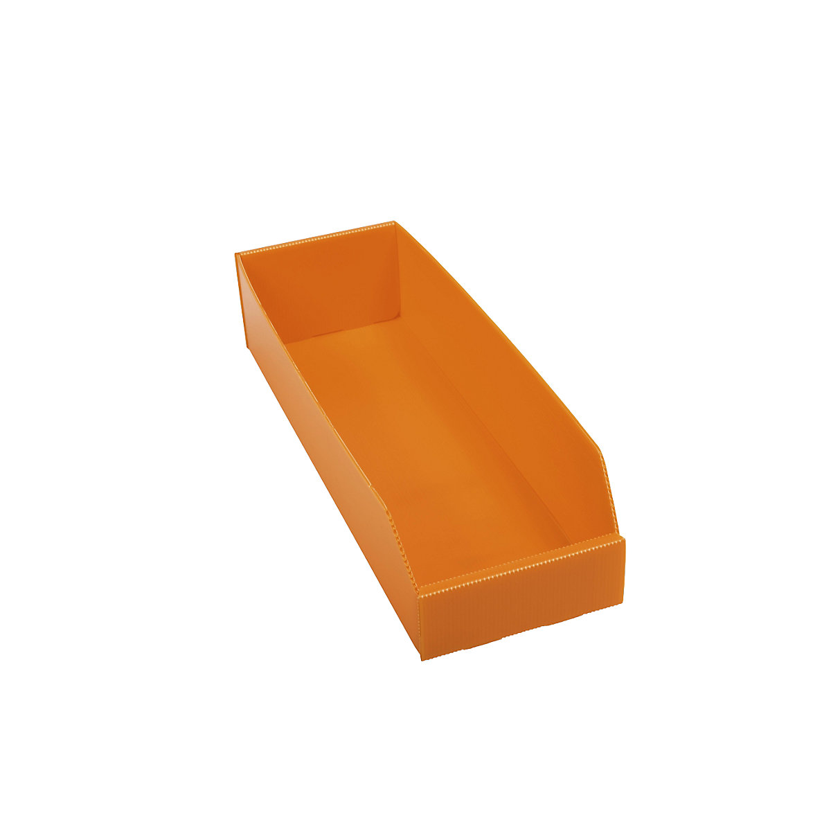 Plastic shelf bin, folding, LxWxH 450 x 150 x 100 mm, orange, pack of 25-5