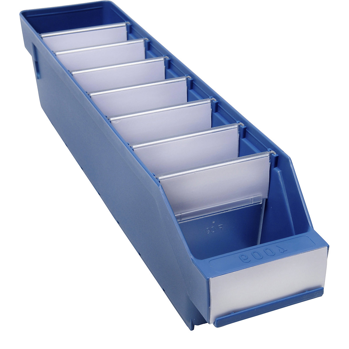 Shelf bin made of highly impact resistant polypropylene – STEMO, blue, LxWxH 400 x 90 x 95 mm, pack of 40-15