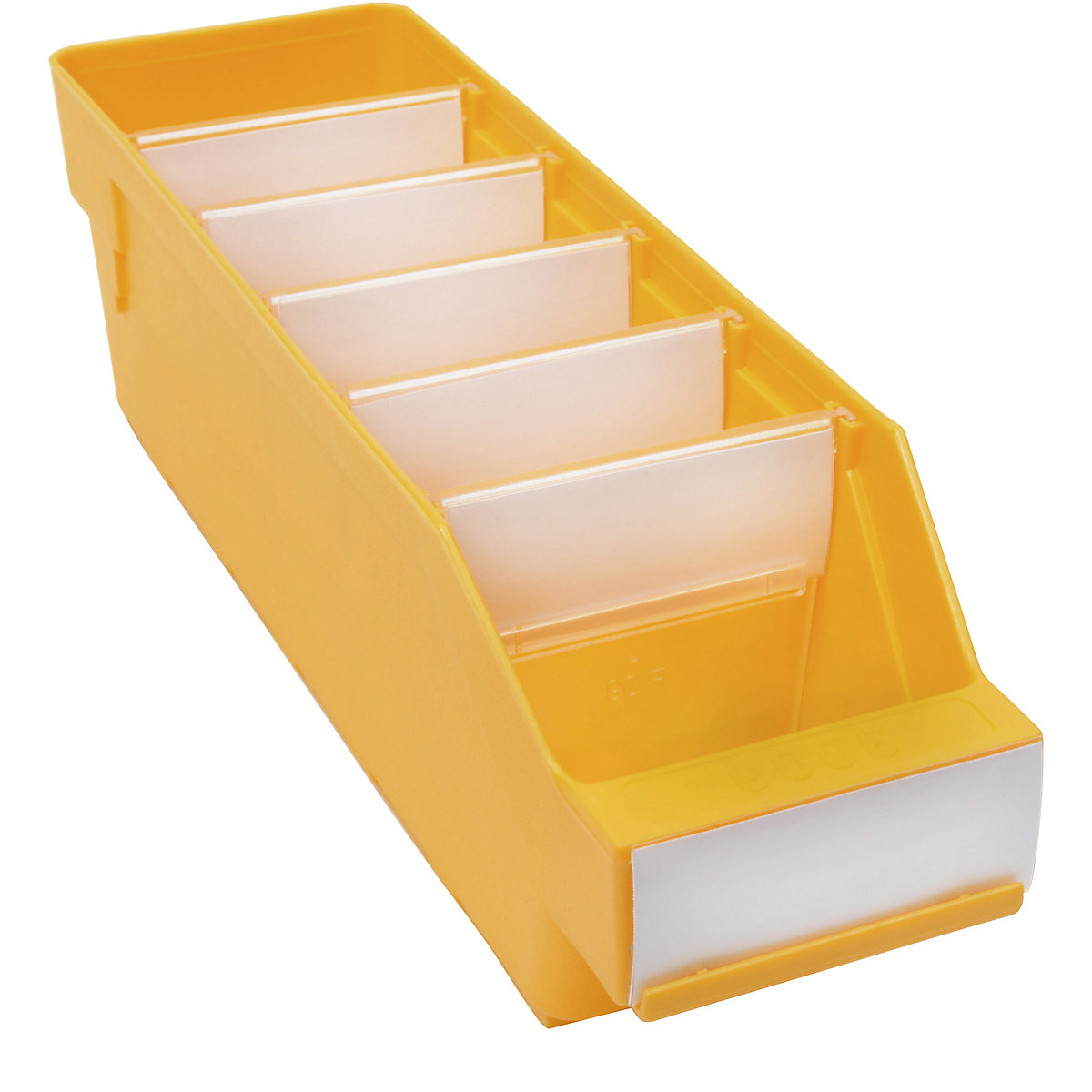 Shelf bin made of highly impact resistant polypropylene – STEMO, yellow, LxWxH 300 x 90 x 95 mm, pack of 40-6