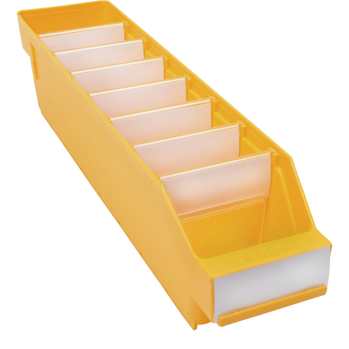 Shelf bin made of highly impact resistant polypropylene – STEMO, yellow, LxWxH 400 x 90 x 95 mm, pack of 40-5