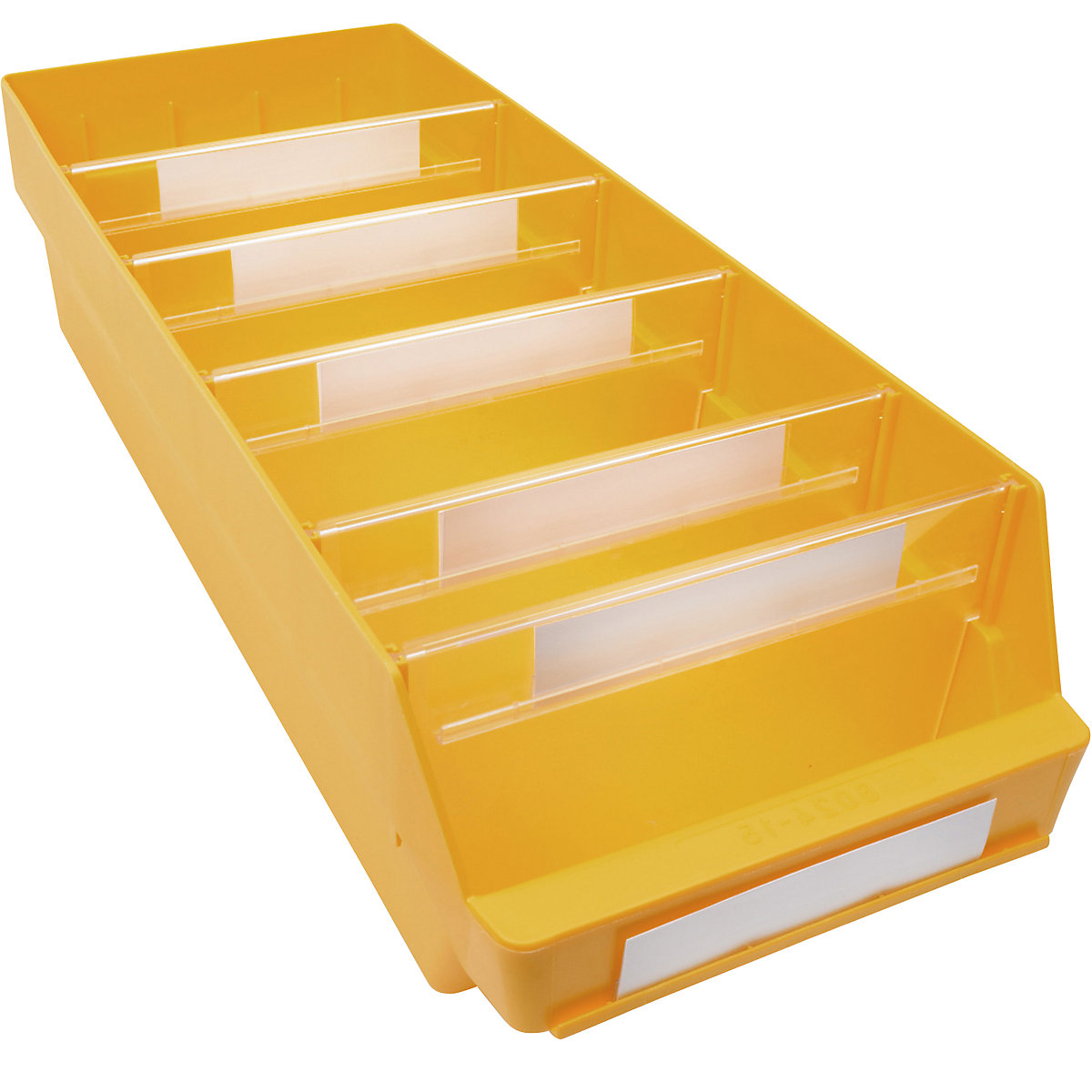 Shelf bin made of highly impact resistant polypropylene – STEMO, yellow, LxWxH 600 x 240 x 150 mm, pack of 10-14