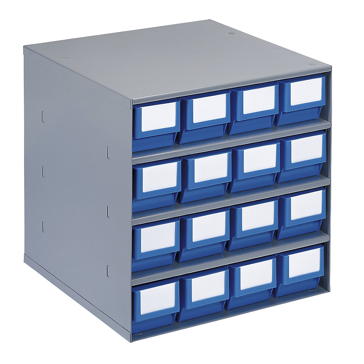 Drawer cabinet, max. housing load 75 kg, HxWxD 395 x 376 x 400 mm, 16 drawers, blue drawers-4