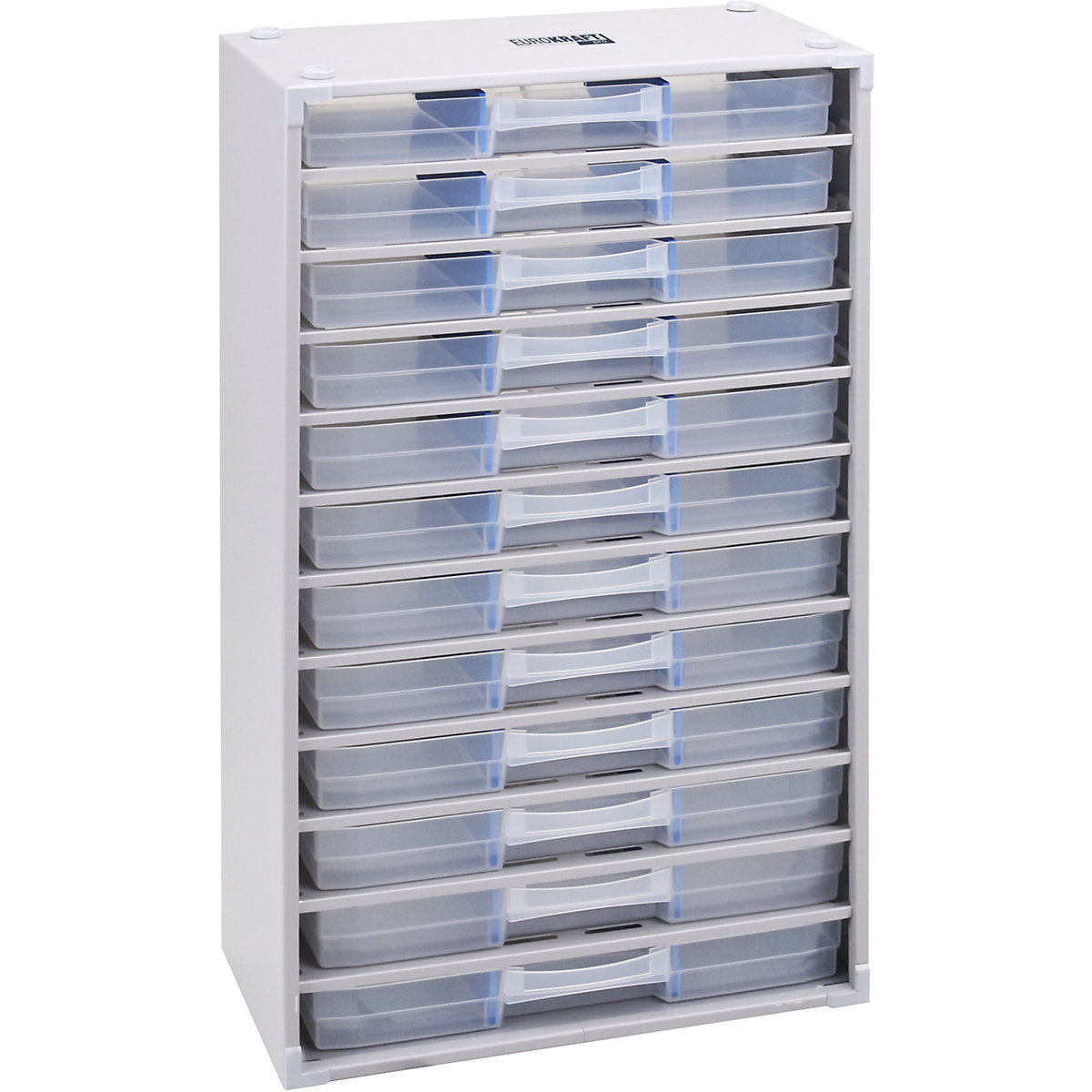 Metal small parts cabinet – eurokraft pro, HxWxD 565 x 300 x 140 mm, 12 drawers, 24 dividers-2