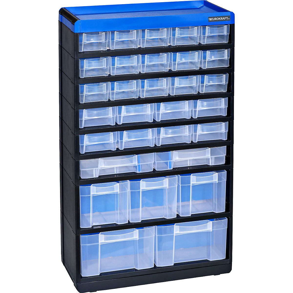 VARIOPLUS PRO small parts cabinet – eurokraft pro, HxWxD 525 x 300 x 135 mm, 30 drawers, 30 dividers-3