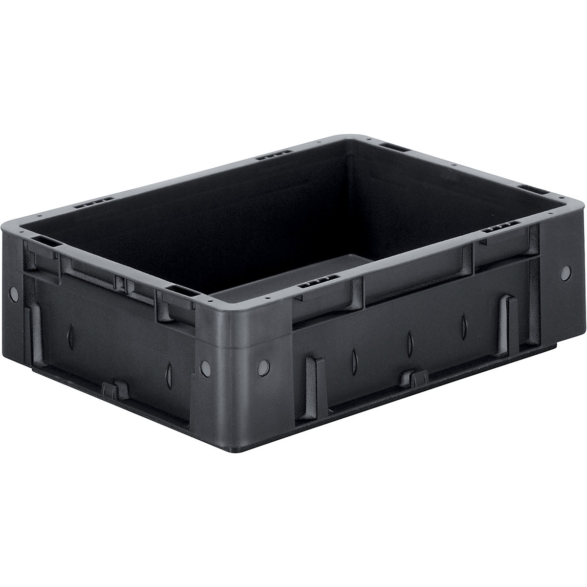 ESD heavy duty EURO-size container, made of polypropylene, LxWxH 400 x 300 x 210 mm, pack of 4-7