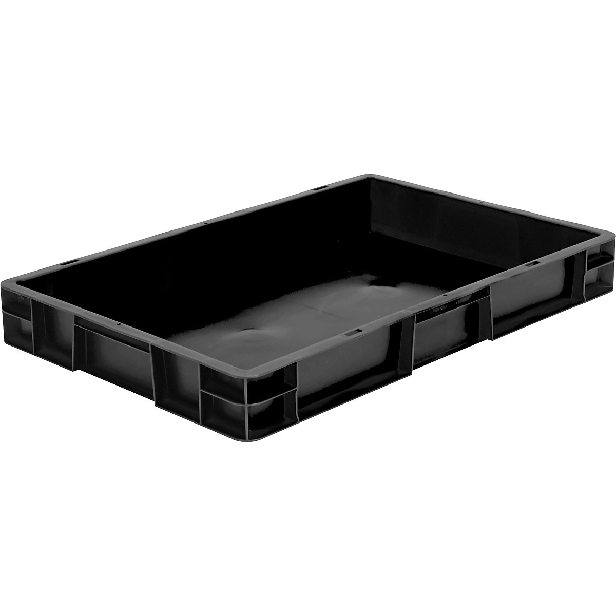 ESD stacking container, made of polypropylene, LxWxH 600 x 400 x 75 mm, pack of 2-4