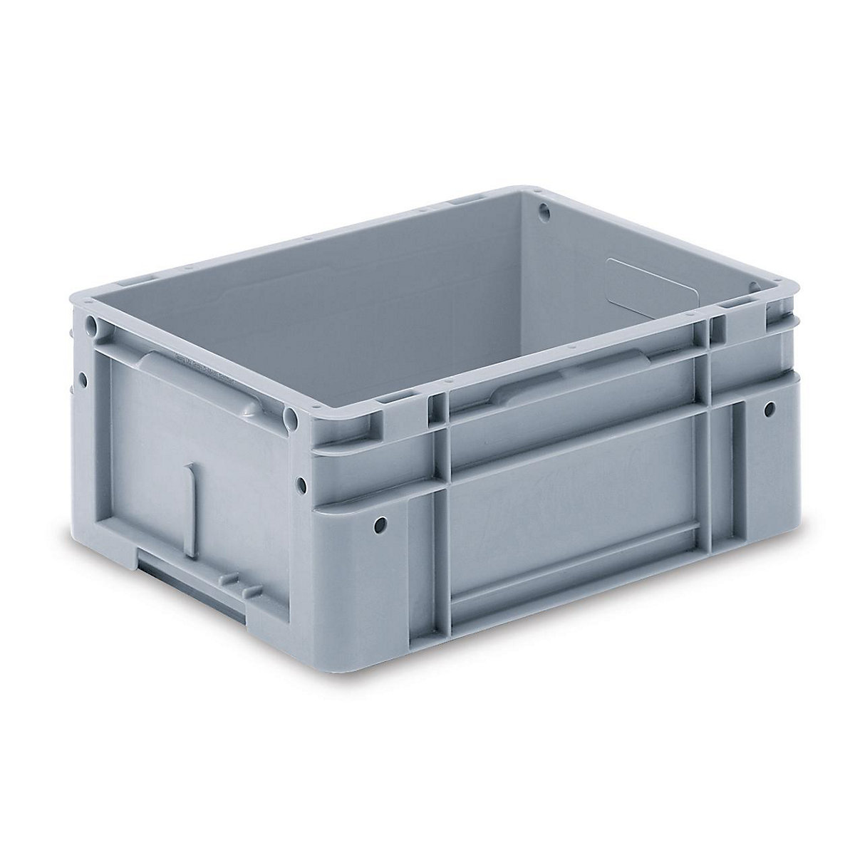 Euro size stacking containers, external LxWxH 400 x 300 x 220 mm, grey, pack of 4
