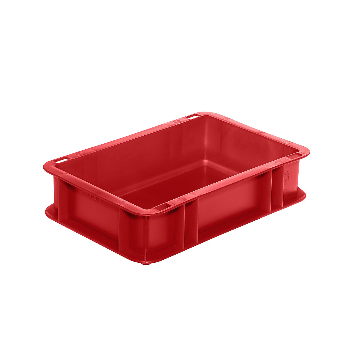 Euro stacking container, closed walls and base, LxWxH 300 x 200 x 75 mm, red, pack of 5