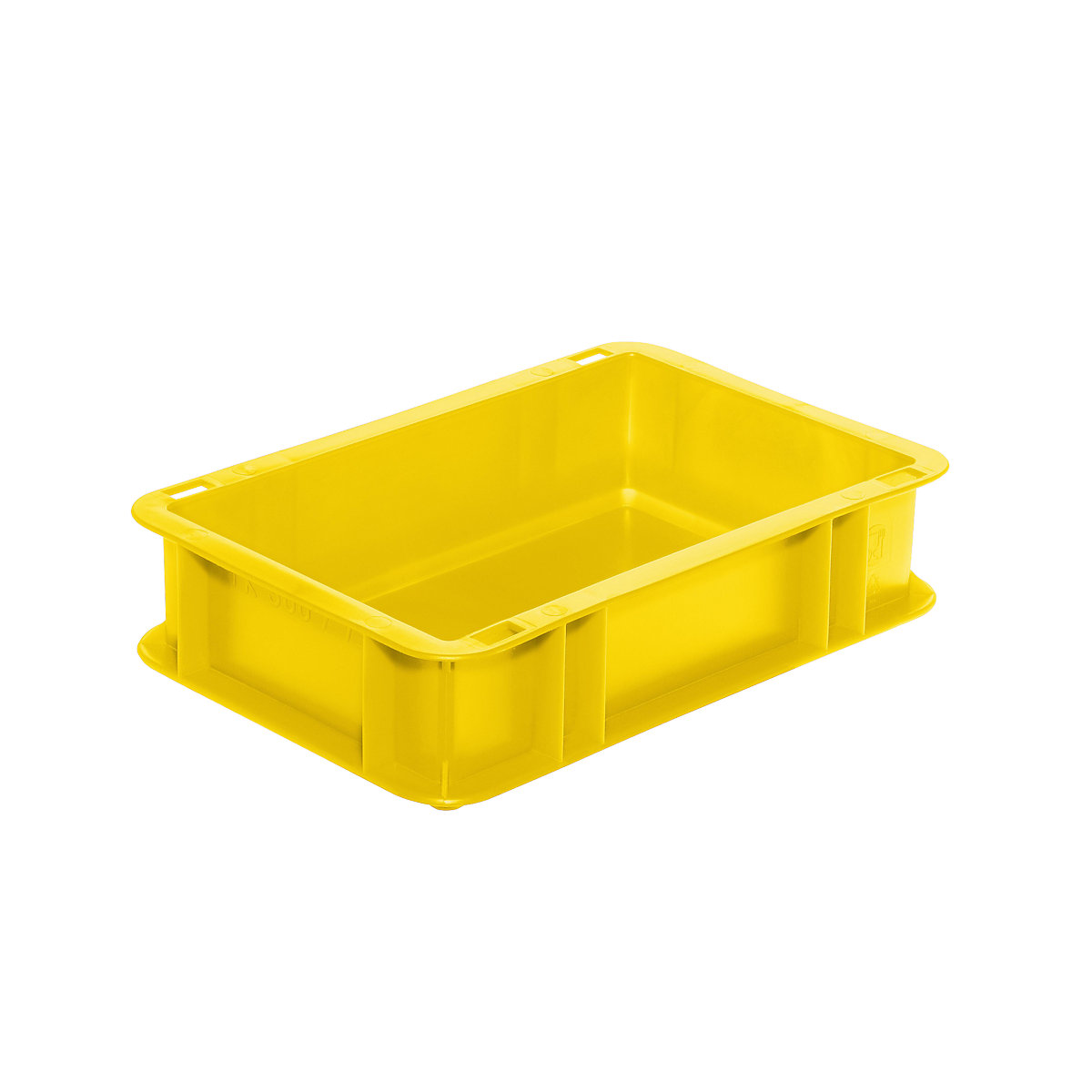 Euro stacking container, closed walls and base, LxWxH 300 x 200 x 75 mm, yellow, pack of 5