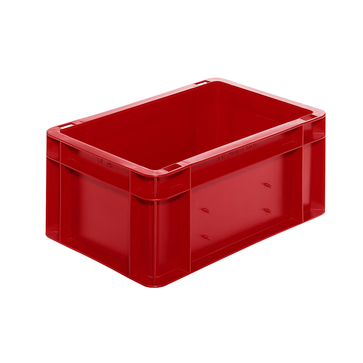 Euro stacking container, closed walls and base, LxWxH 300 x 200 x 145 mm, red, pack of 5-7