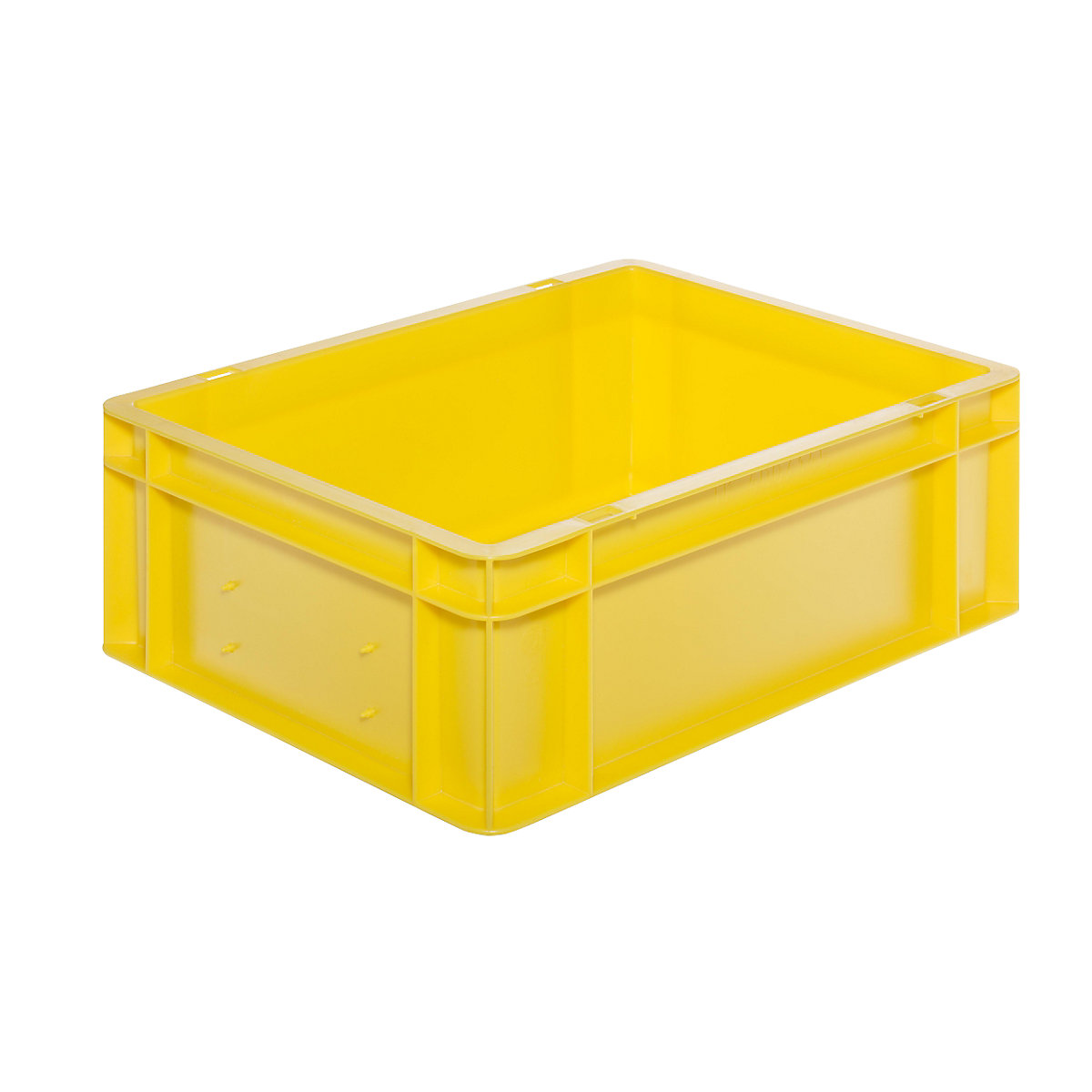 Euro stacking container, closed walls and base, LxWxH 400 x 300 x 145 mm, yellow, pack of 5
