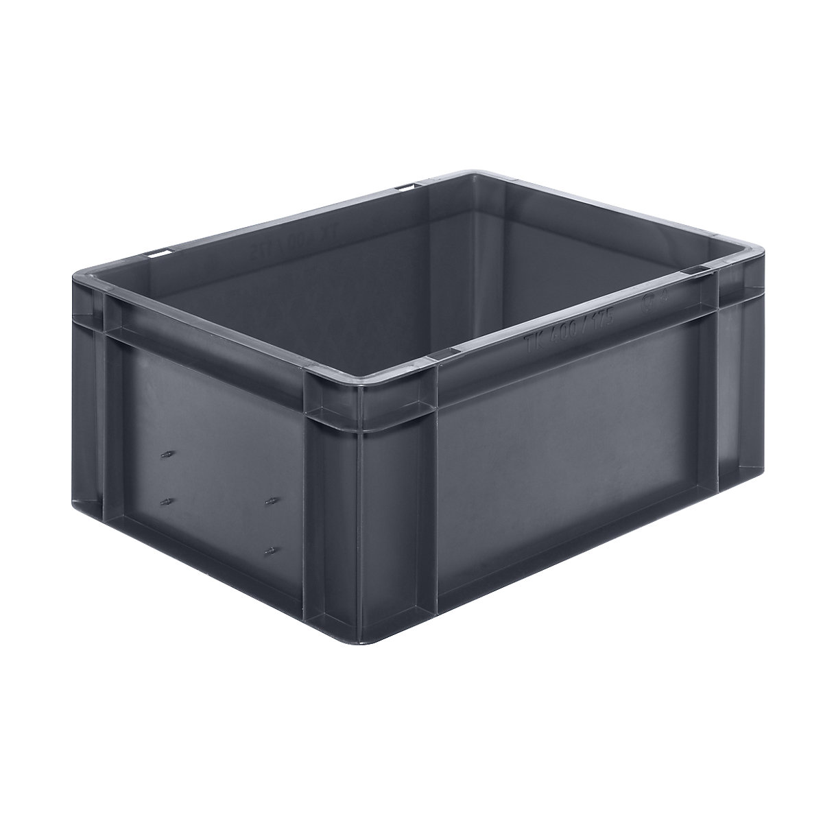 Euro stacking container, closed walls and base, LxWxH 400 x 300 x 175 mm, grey, pack of 5