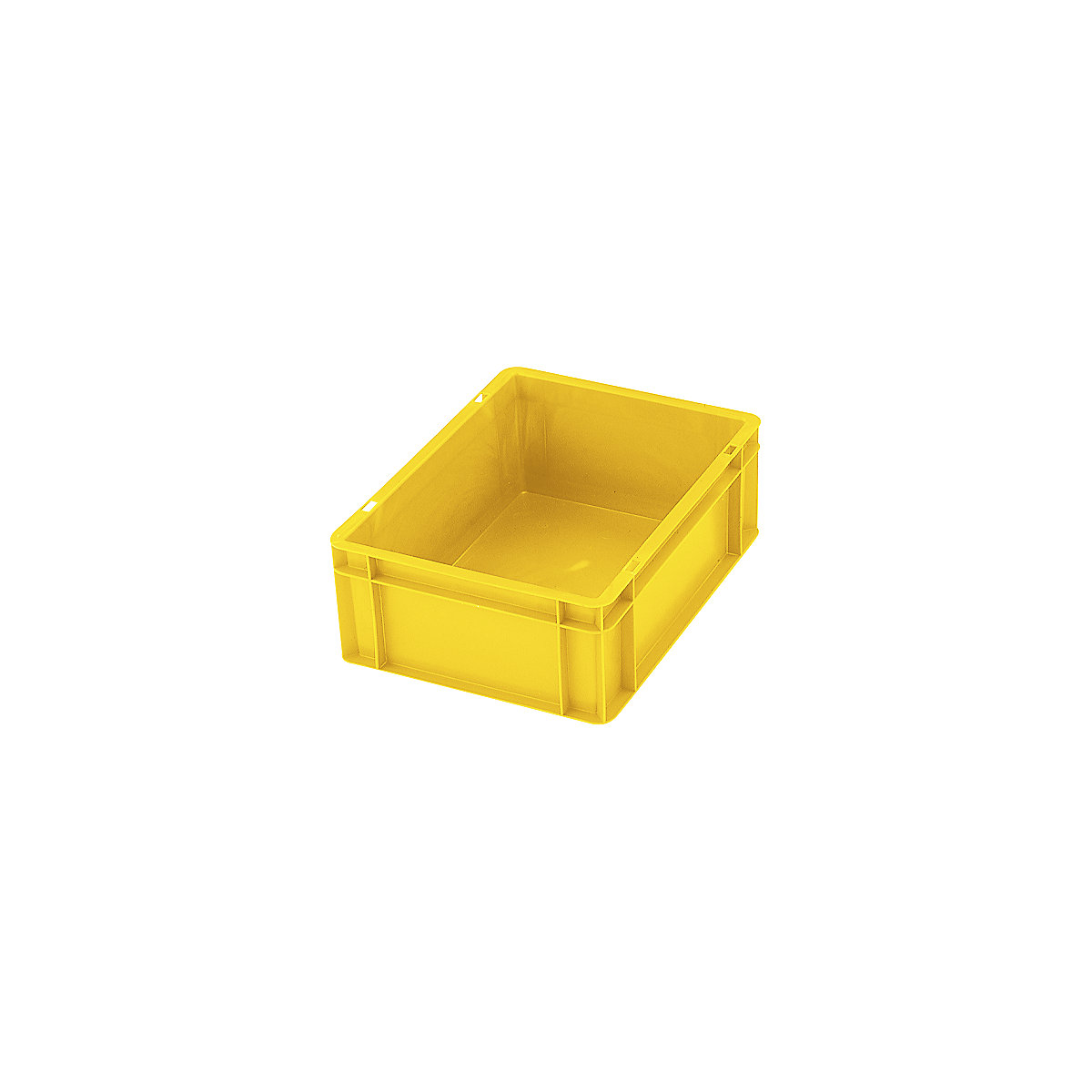 Euro stacking container, closed walls and base, LxWxH 600 x 400 x 75 mm, yellow, pack of 5-5