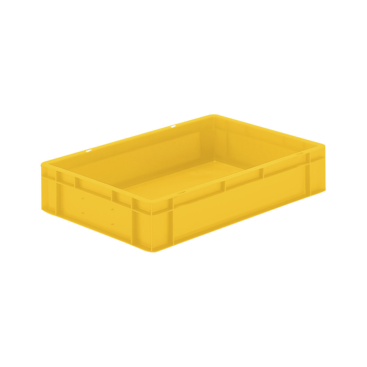 Euro stacking container, closed walls and base, LxWxH 600 x 400 x 120 mm, yellow, pack of 5-7