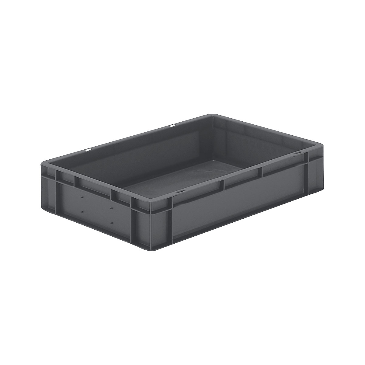 Euro stacking container, closed walls and base, LxWxH 600 x 400 x 120 mm, grey, pack of 5-8