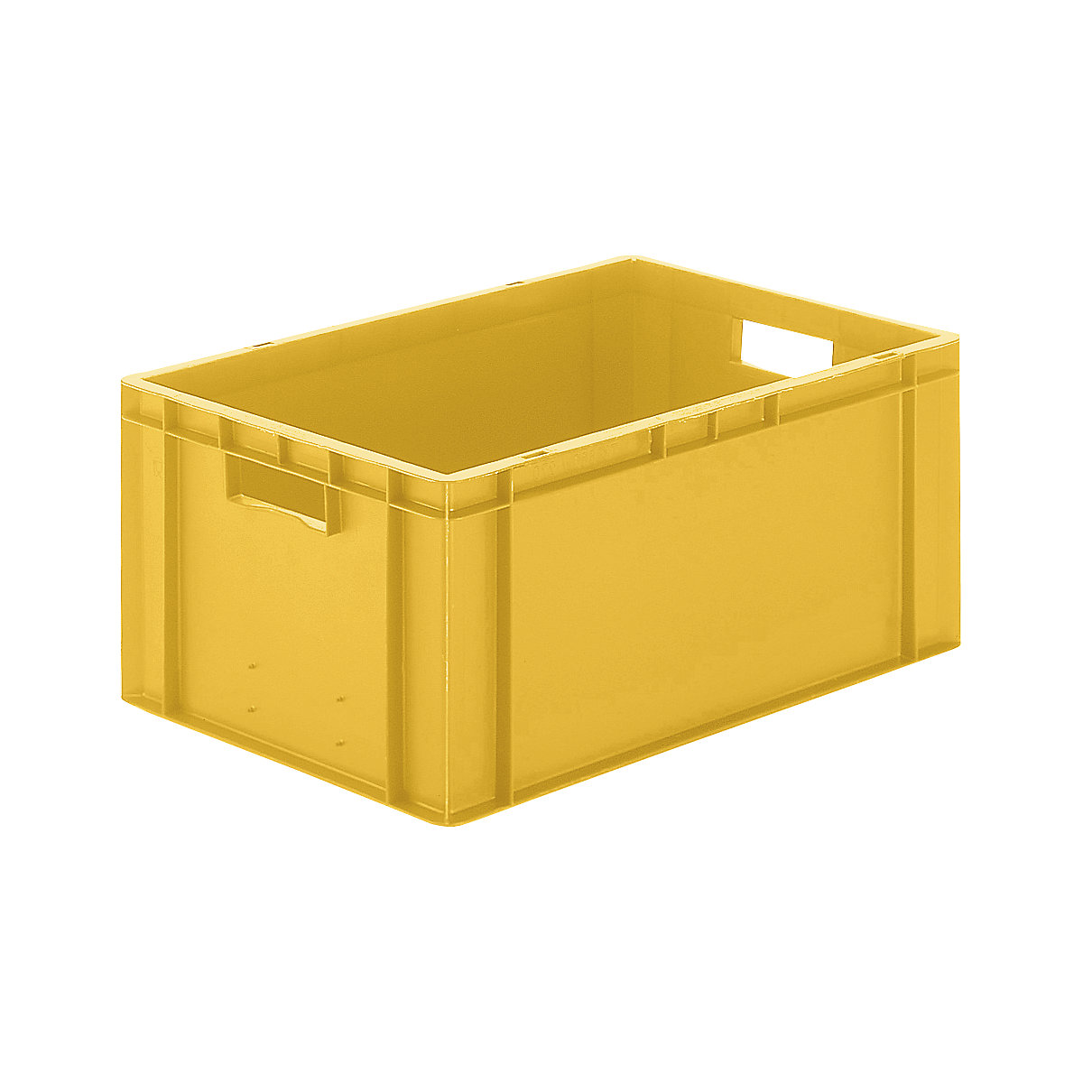 Euro stacking container, closed walls and base, LxWxH 600 x 400 x 270 mm, yellow, pack of 5-6