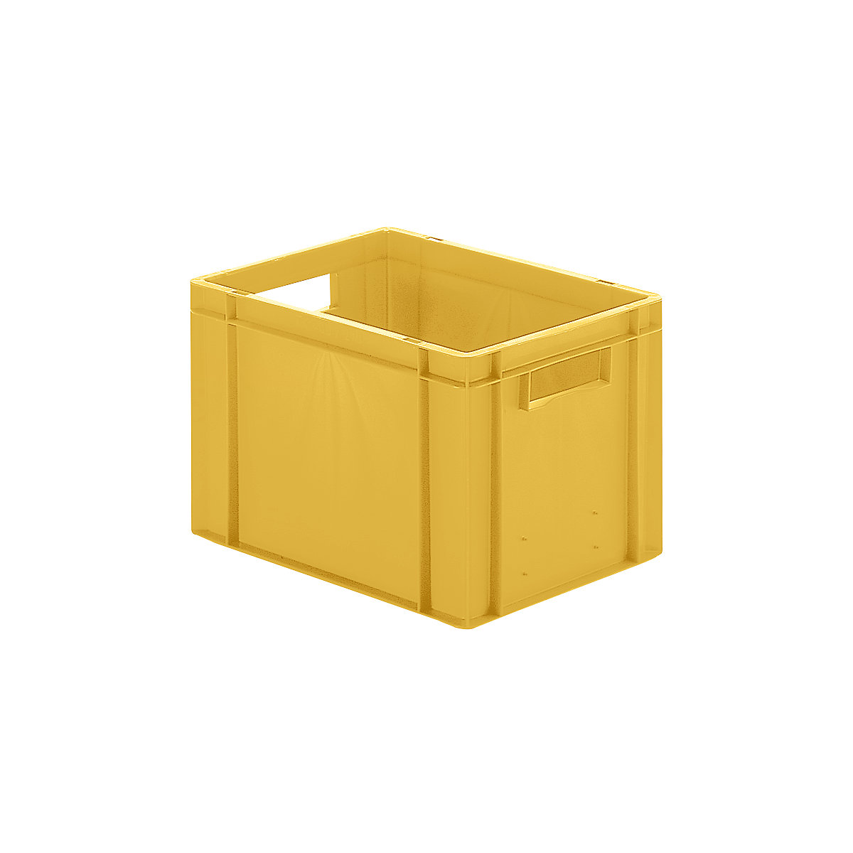 Euro stacking container, closed walls and base, LxWxH 400 x 300 x 270 mm, yellow, pack of 5