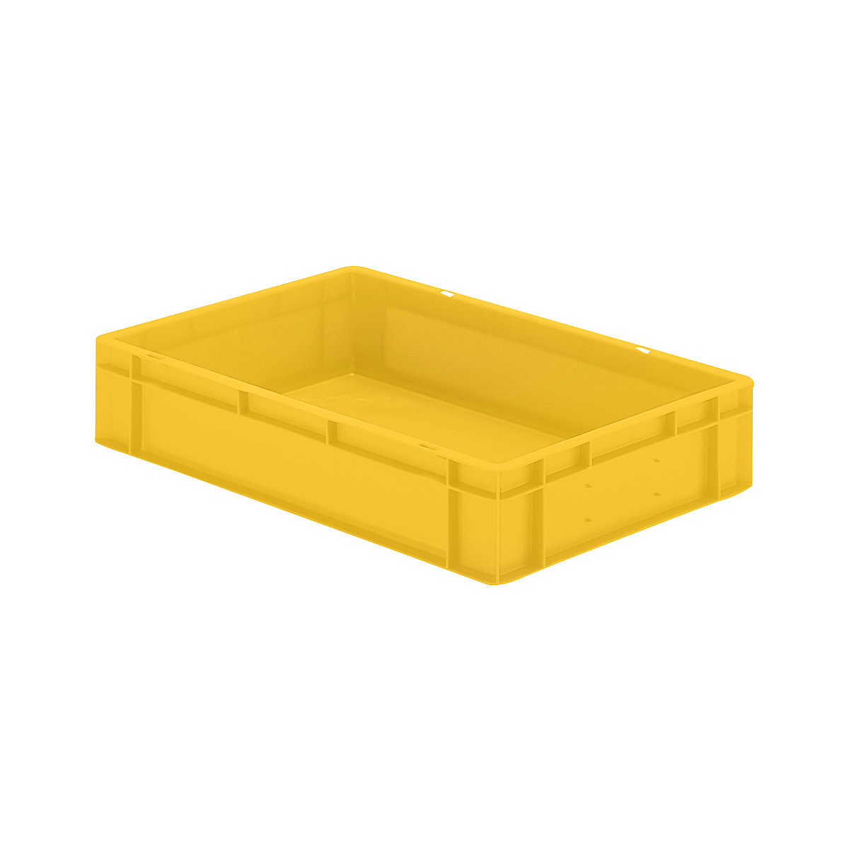 Euro stacking container, closed walls and base, LxWxH 600 x 400 x 120 mm, yellow, pack of 5
