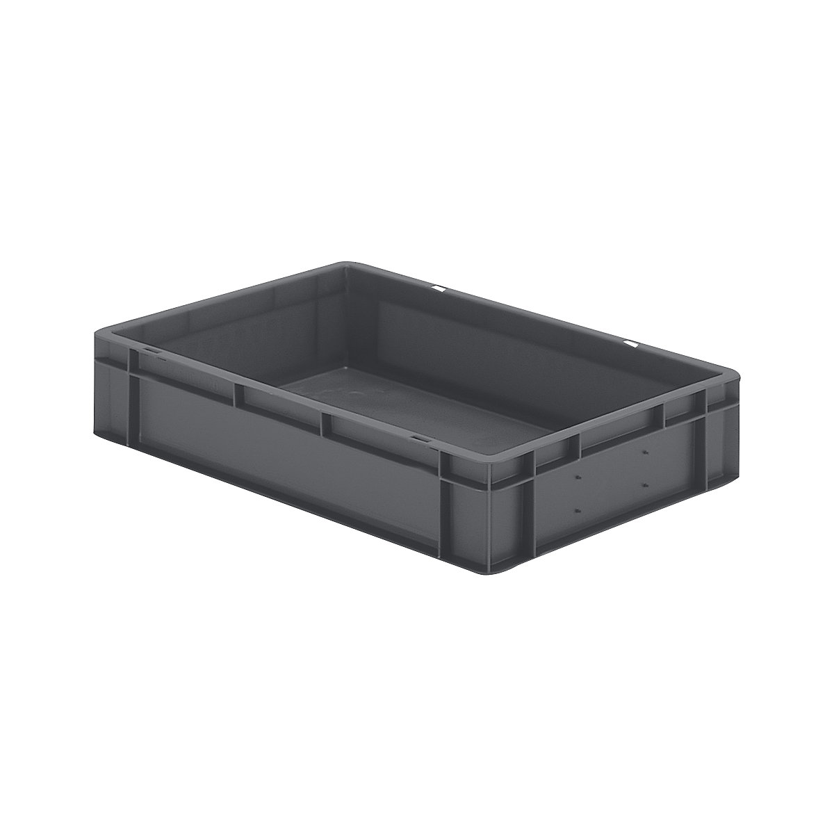 Euro stacking container, closed walls and base, LxWxH 600 x 400 x 120 mm, grey, pack of 5