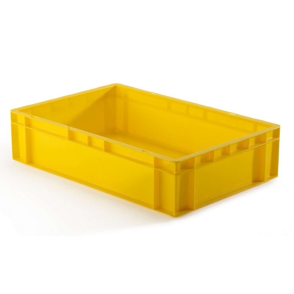 Euro stacking container, closed walls and base, LxWxH 600 x 400 x 145 mm, yellow, pack of 5