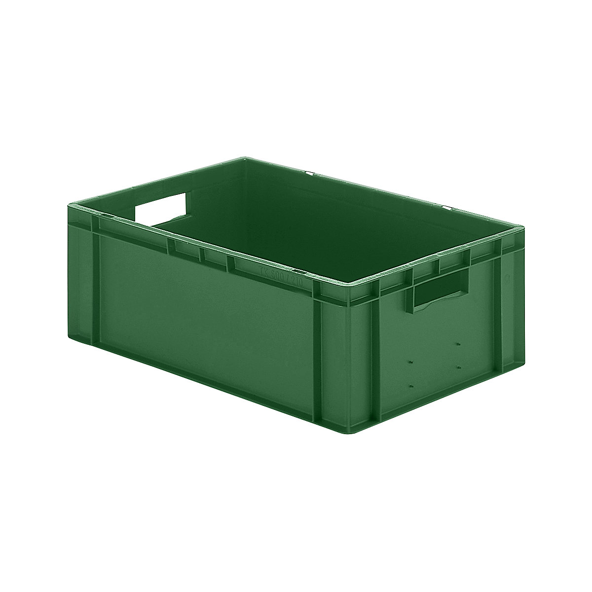 Euro stacking container, closed walls and base, LxWxH 600 x 400 x 210 mm, green, pack of 5