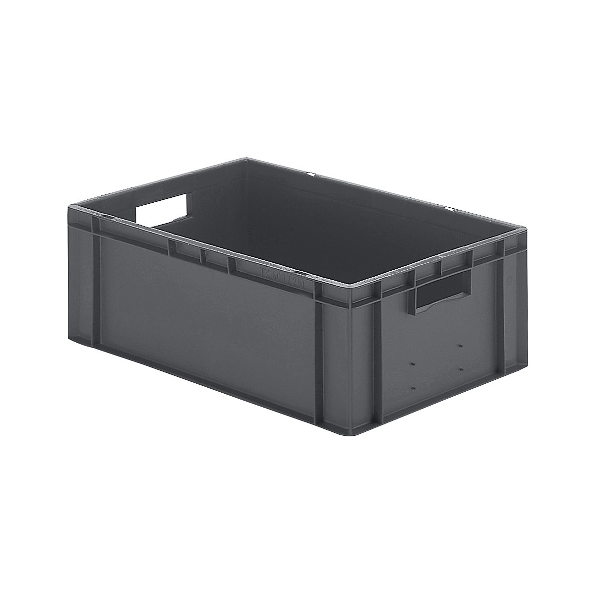 Euro stacking container, closed walls and base, LxWxH 600 x 400 x 210 mm, grey, pack of 5