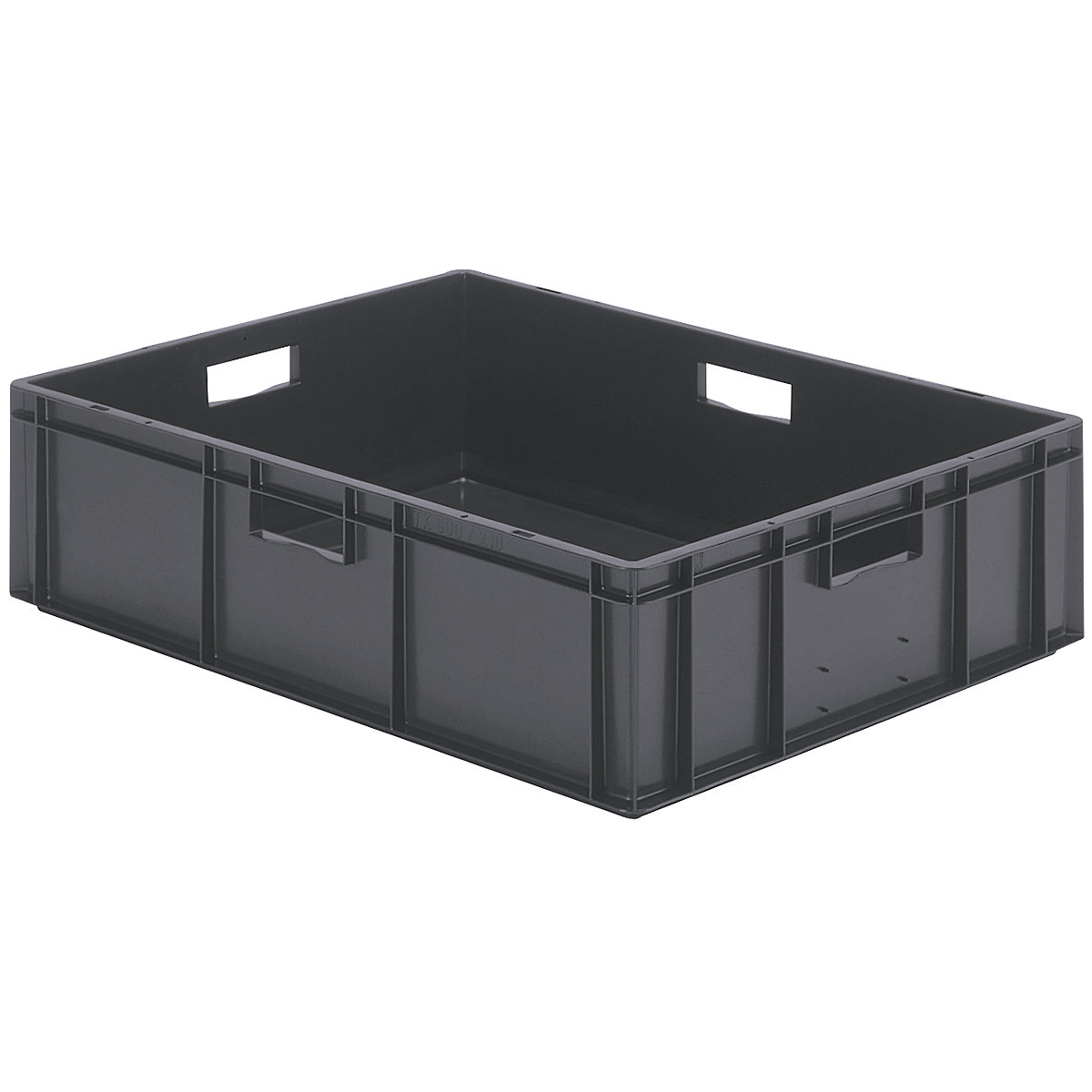 Euro stacking container, closed walls and base, LxWxH 800 x 600 x 210 mm, grey, pack of 2