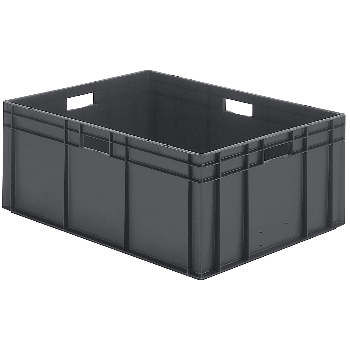 Euro stacking container, closed walls and base, LxWxH 800 x 600 x 320 mm, grey, pack of 2