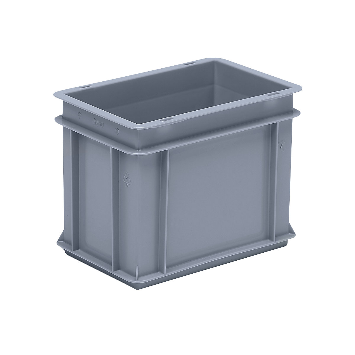 Euro stacking container made of polypropylene (PP), max. load 20 kg, silver grey, capacity 9 l, external height 220 mm, pack of 8