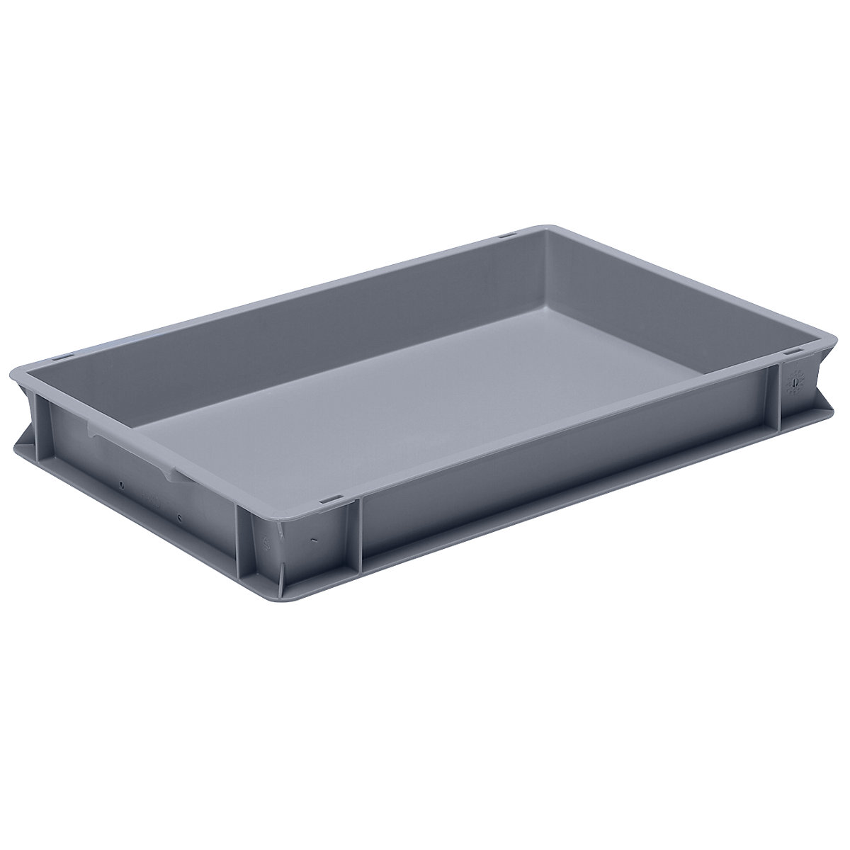 Euro stacking container made of polypropylene (PP), max. load 20 kg, silver grey, capacity 14 l, external height 75 mm, pack of 4