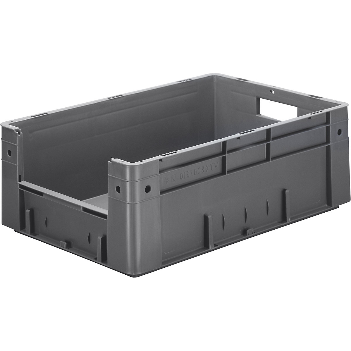 Euro stacking container, capacity 38 l, LxWxH 600 x 400 x 210 mm, pack of 2, grey-5