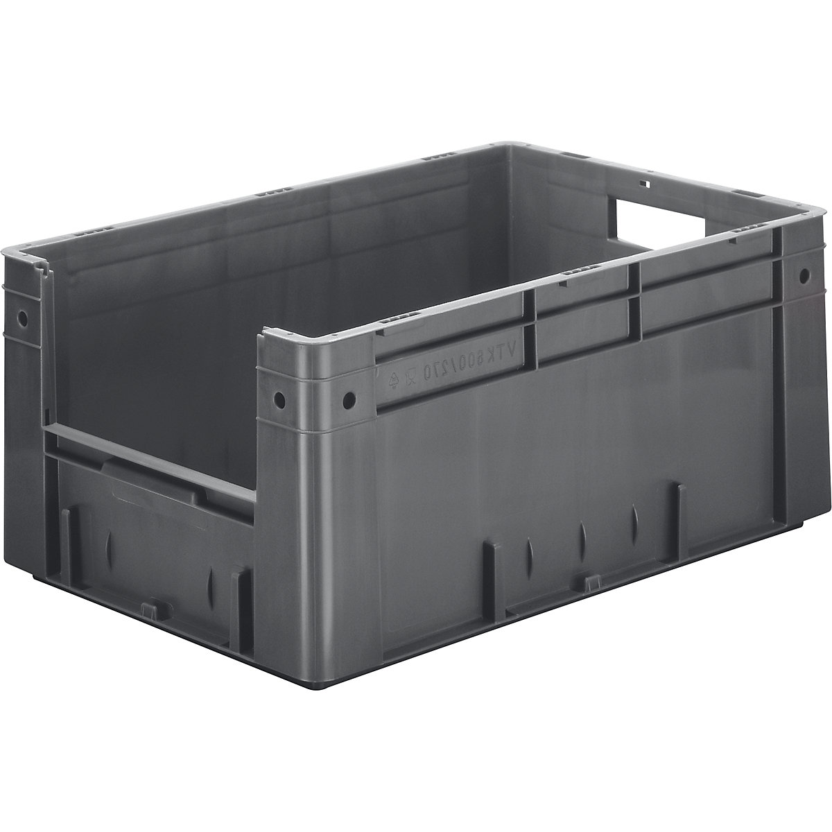 Euro stacking container, capacity 50 l, LxWxH 600 x 400 x 270 mm, pack of 2, grey-5