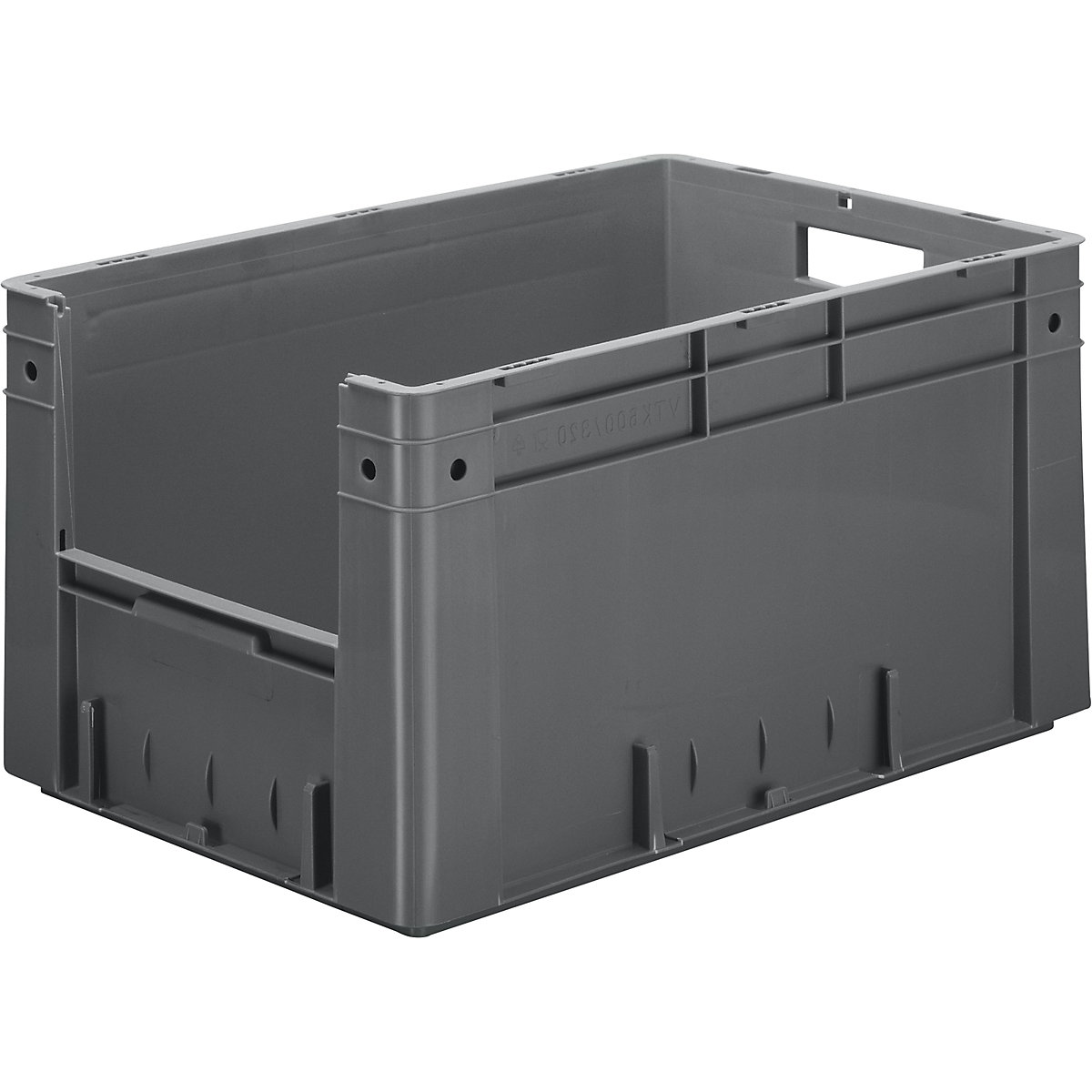 Euro stacking container, capacity 60 l, LxWxH 600 x 400 x 320 mm, pack of 2, grey-3